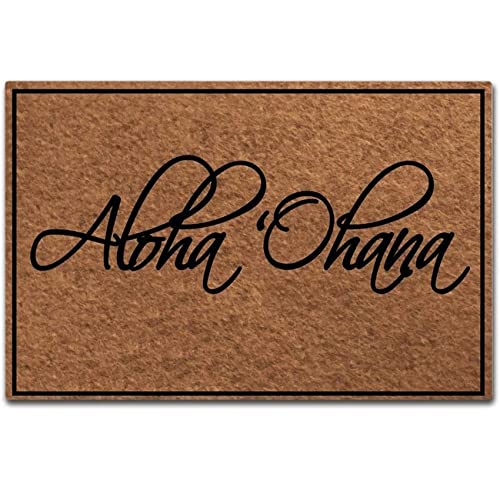 MsMr Fußmatte für den Eingangsbereich, Aloha Ohana, Fußmatte, für Zuhause und Büro, dekorativ, für Innen- und Außenbereich, 60 x 40 cm