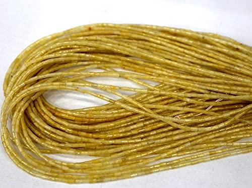 Jade jaune naturel en tube LKBEADS les perles colonnes pour bijoux de luxe