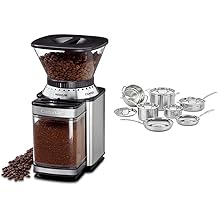 CUISINART Grinder Caf&eacute;, &Eacute;lectrique Burr One-Touch Automatique Grinder avec18-Position Grind S&eacute;lecteur, Acier Inoxydable, DBM-8P1 & 12 Pi&egrave;ce Batterie de Cuisine, MultiClad Pro Triple Ply, Argent, MCP-12N