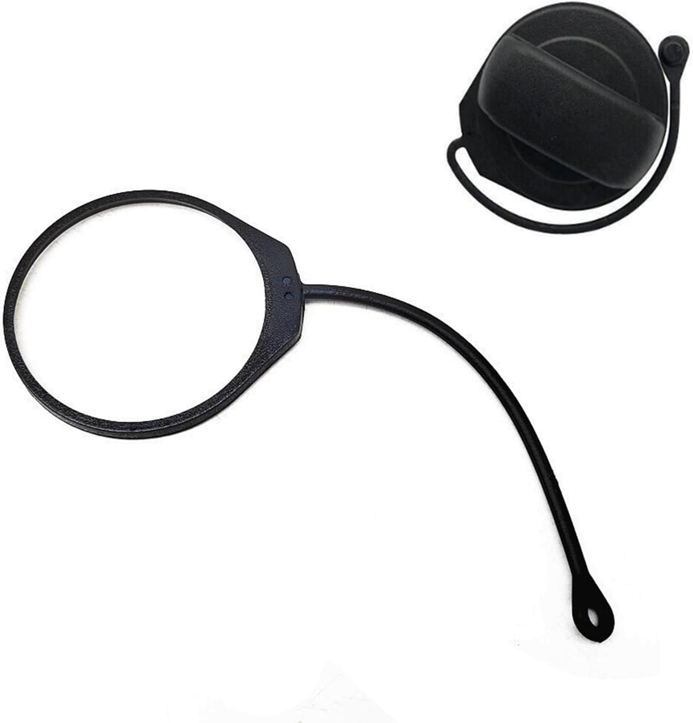 Fuel Cap Retaining Strap, Tank Cap Retaining Strap, Fuel Cap Rubber Band, Fuel Cap Retaining Strap with 2 Pins and 1 Piece Snap, Black Fuel Cap Retaining Strap Replacement Parts, for Most Models