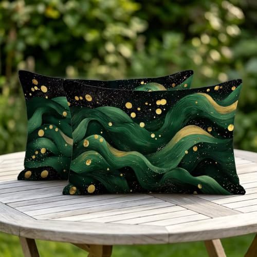 Housse coussin vert imperméable 40x80cm déperlant double face - 6