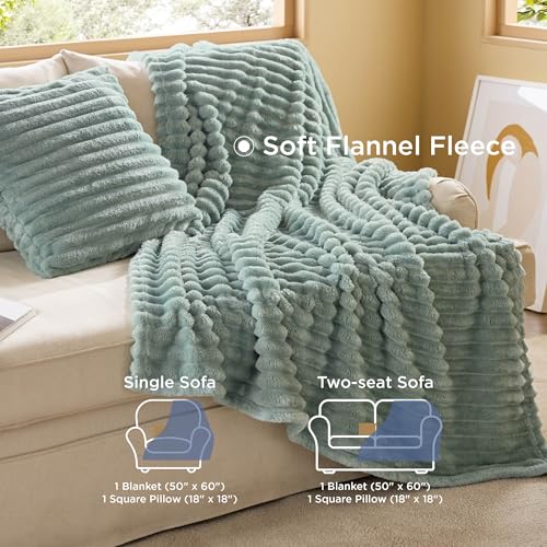 Image of Bedsure Comforter Full Size 5 Pieces - Full Size Comforter Set with Fleece Throw Blanket and Decorative Pillow, Lightweiget Bedding Comforter Sets, All Season Bedding Sets, Emerald Green