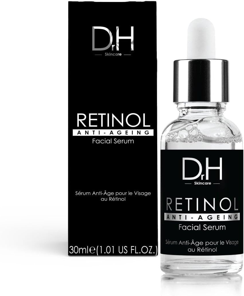 Dr. H Anti Aging Retinol Facial Serum 30ml | Brightens, Smooths, & Hydrates the Skin – Reduces Appearance of Pores | Clean Beauty, Vegan & Cruelty-Free