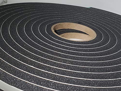 Image of Adhesive Foam Tape, Low Density Sound Proof Insulation Closed Cell Foam Seal Weather Stripping W 1 /2 inch(.500) x T 1 /2 inch(12 mm) x 25' Pack of 1 ROLL