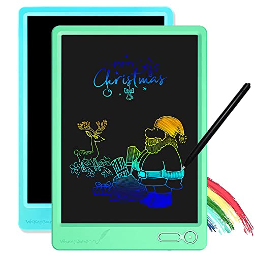KURATU 2 Pack LCD Writing Tablets for Kids 10 inch Rainbow Edition Electronic Drawing Board Kids Toys Writing Board & Drawing Tablet Doodle Board Writing Tablets (Blue/Green)