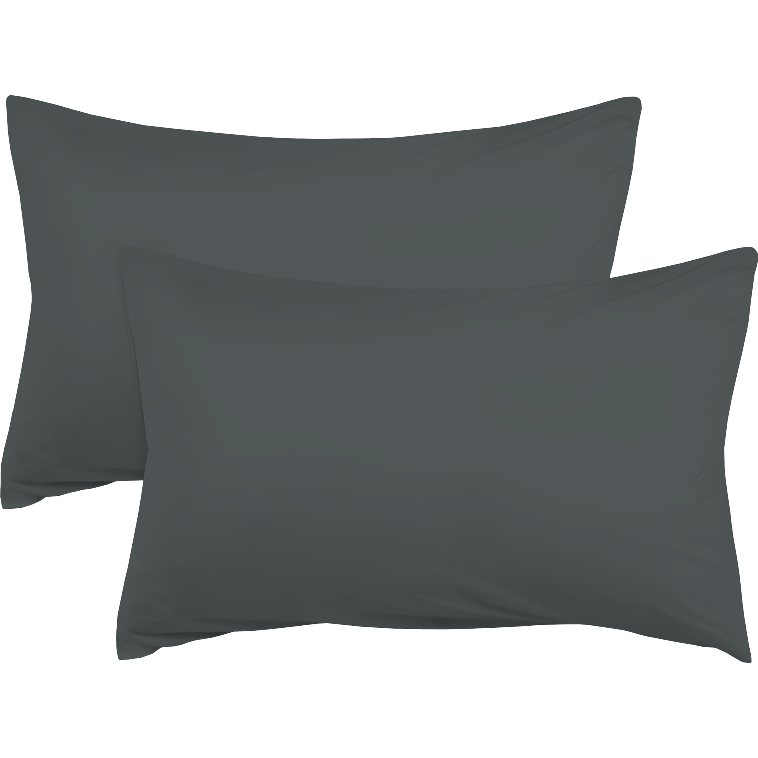 R&Z Charcoal Plain Dyed Luxury Polycotton Housewife New 2 X Pillow Cases (Charcoal)