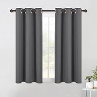 NICETOWN Gray Blackout Curtains 42x54 Inch - Thermal Insulated Microfiber Drapes, 2 Panels for Bedroom Privacy, Noise Reduction & Energy Savings
