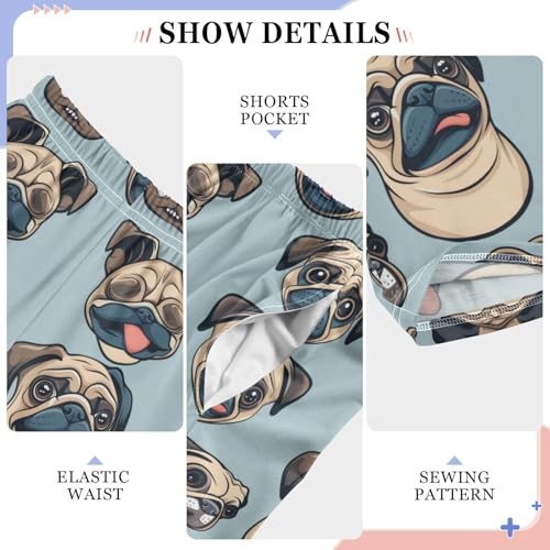 Pajama Bottoms, Puppy Pug Dog Faces Pajamas Pant Lounge Wear Sleep Long Pants Casual Sleepwear Pjs4