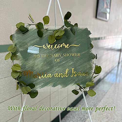 White Easel Stand For Display Wedding Sign & Poster - 63 Inches Tall Easels For Display Holder - Collapsable Portable Poster Easel - Floor Adjustable Metal Easel Tripod #TOP1