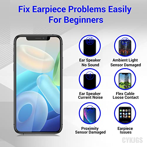 For Iphone Xs Ear Speaker Replacement Repair Kit Iphonexs Front New Earpiece Module With Proximity Sensor Ambient Light Sensor Part Flex Cable Connector Fix Tools Kit For A1920 A2097 A2098 A2099 A2100 #TOP3
