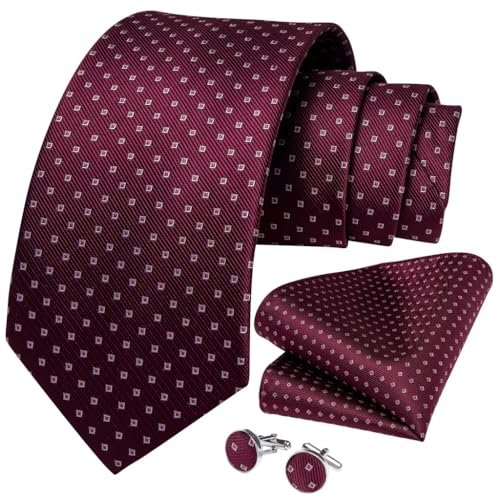 Corbata de seda con puntos para hombre 8 cm ancho