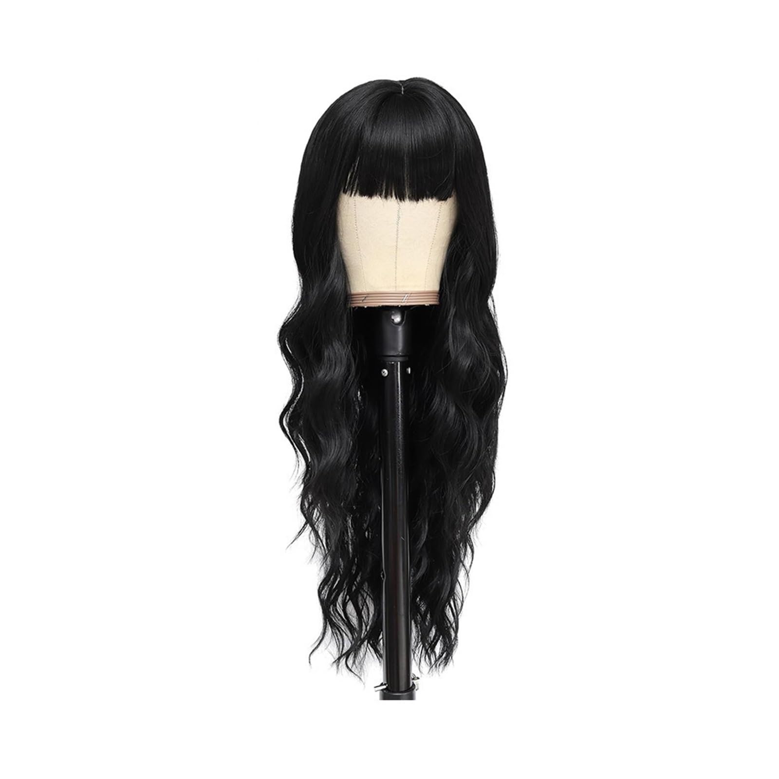 Donne Parrucca da donna con capelli ricci lunghi, onde grandi, naturale ed elegante Festa(Gold)