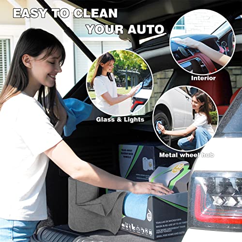 Hooetoon 80 Pack Microfiber Cleaning Cloth，12" X 12" Microfiber Cleaning Cloth Microfiber Towels Roll Can Be Reusable For Car，House，Kitchen，Garage #TOP4