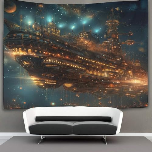 kaiyun Lichter & Sterne Tapisserie, 3D Große Schiffe Wandbehang Wandtuch Tagesdecke Bettdecke Für Schlafzimmer Wohnzimmer Wohnheim 100cmx150cm