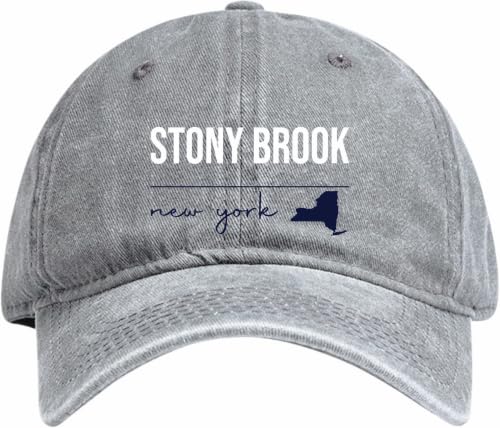 Stony Brook New York State Design Dad Hat – Unisex Souvenir Baseball Cap (Gray)