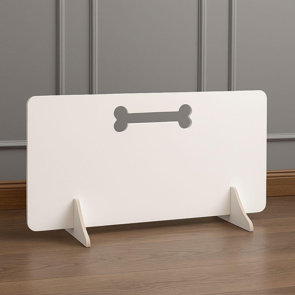 Woodica White Portable Wooden Pet Gate – Freestanding No-Drill Dog Barrier For Stairs & Doorways, Indoor Puppy Stopper For All Breeds, Easy Move Safety Gate (30Cm X 80Cm)