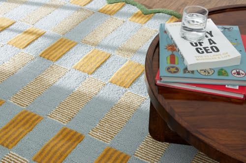 Tapete rectangular 5x7 ft de lana hecho a mano multicolor miniatura 6