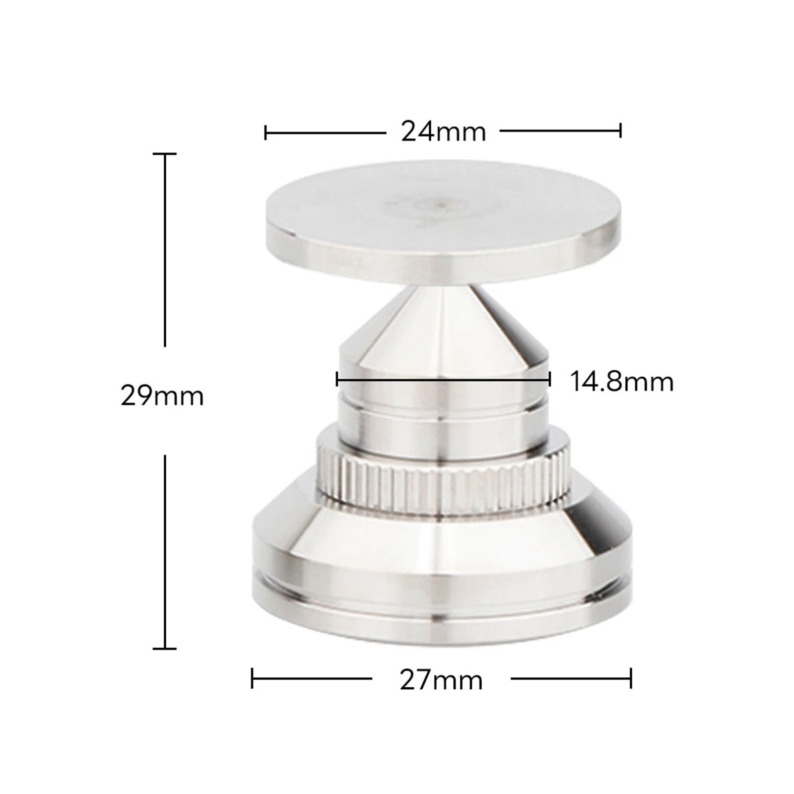 Inox SpeakerSpike Punte for altoparlanti antivibranti da 4 pezzi | Supporti for altoparlanti for dispositivi HiFi e altoparlanti Supporto regolabile for protezione da pavimento