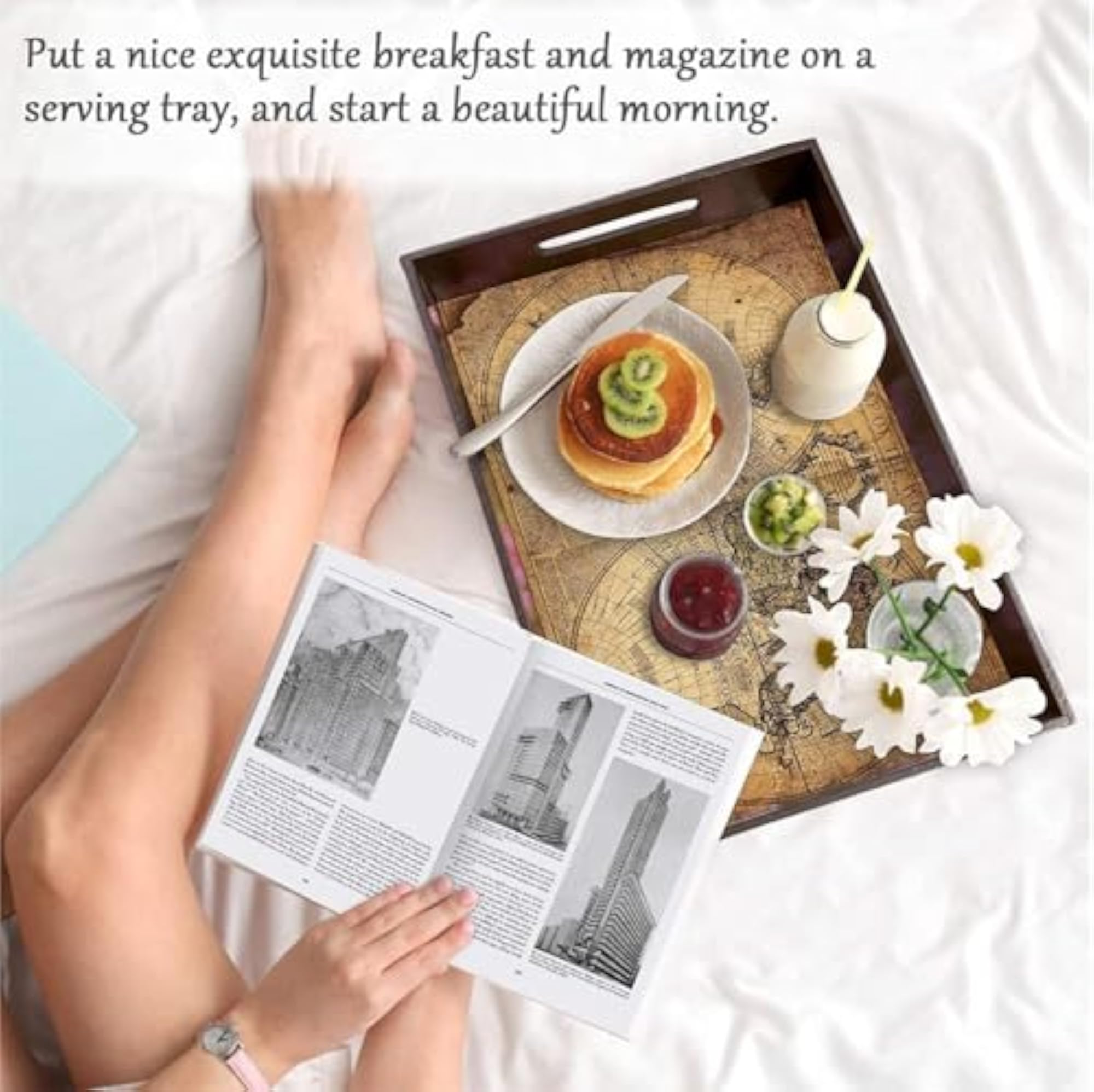 Engineered Wood Serving Tray, Multipurpose Design