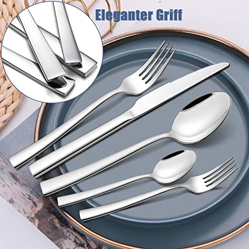 Besteck Set 6 Personen, Joyfair 36-teiliges Edelstahl Besteckset mit Steakmesser, Elegantes Essbesteck, mit Messer Gabel Löffel, Tafelbesteck für Haus/Party/Restaurant,... – Bild 3