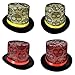 EPIPHQNY Top Hat, Elegant Magicians Hat Top Hats with Skull for Unisex Fashion Halloween Accessory Lady Panama Hats Detail Red