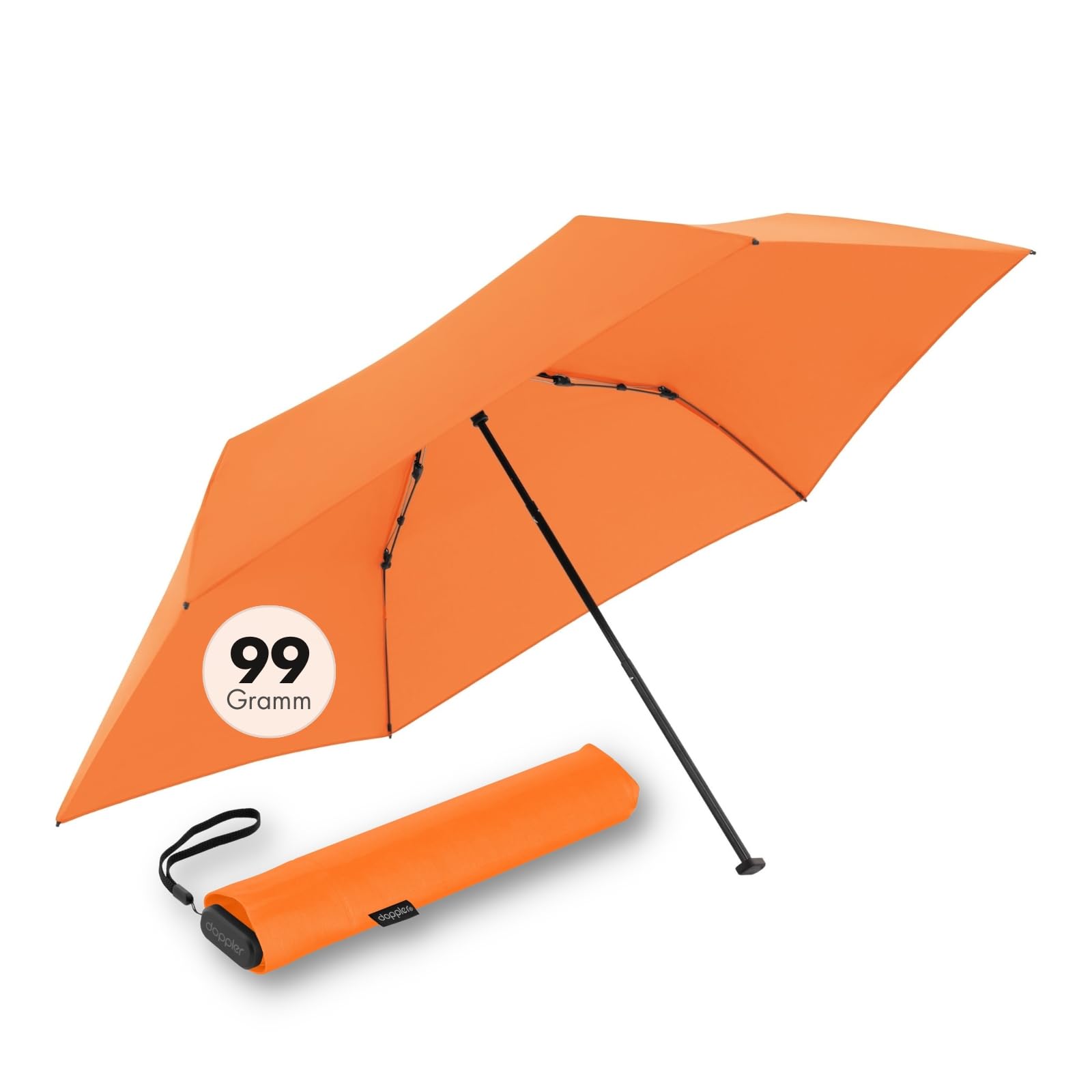 Doppler Taschenschirm Zero,99 Flat I Ultra leichter Regenschirm I Kleiner Schirm I Mini Regenschirm I Leicht zu Öffnen I Flach & kompakt I Taschenregenschirm windproof