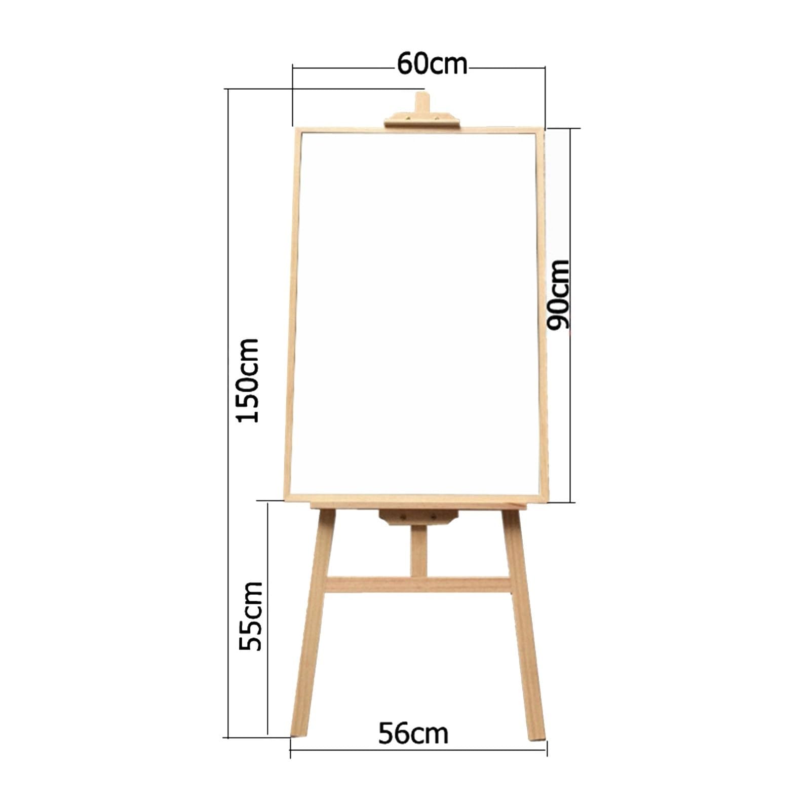 Tablica suchościeralna na statywie - drewniana rama, do domowego biura, sklepu szkolnego, ekspozycja sztalugi artystycznej (60x90cm)