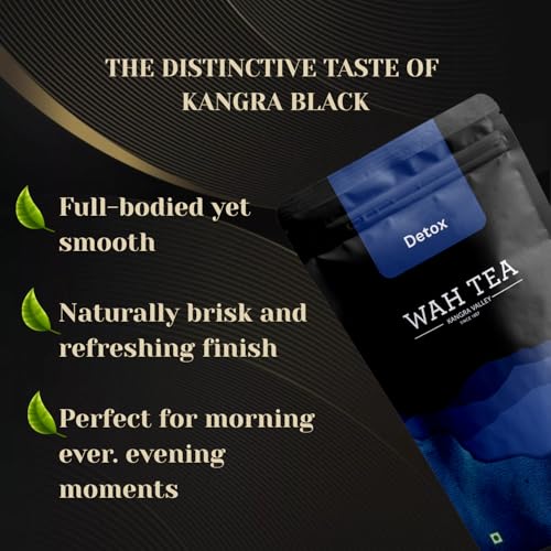 Image of Wah Tea Long Leaves | 100% Natural Anti-Oxidants | Flavourful & Aromatic | Aroma of Kangra Valley | 100g (Detox Tea)