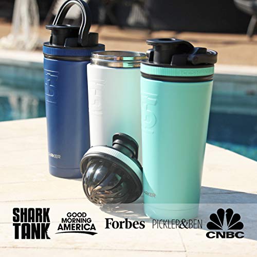 Ice Shaker 26 Oz Shaker Bottle, Stainless Steel Water Bottle And Protein Shaker, As Seen On Shark Tank, Reusable Stainless Steel Water Bottle, Gym Water Bottle, Red #TOP3