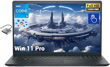 Dell 15 Laptop 15.6 inch FHD Touchscreen, Intel 10-Core i5-1334U 32GB RAM 512GB SSD, Intel UHD Graphics, Win 11 Pro Black for Business and College Students