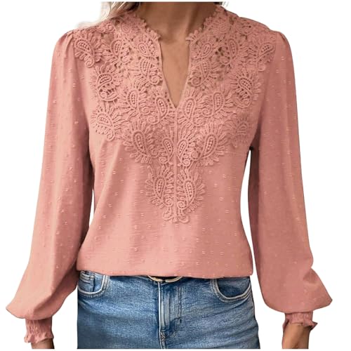 Chemisier Femme Dentelle Tunique Chic et élégant Décontracté Vintage Chemisiers et Blouses Loisirs D'été Tunique en Jacquard en Dentelle Blouse Amples...