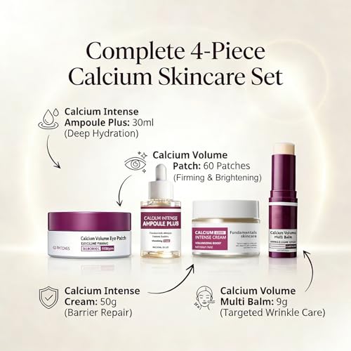 Calcium Korean Skincare Set, Skin Care Gift Sets For Women: Calcium Volume Multi Balm, Eye Mask, Serum, Anti Aging Face Cream - Skin Care Sets & Kits For Smooth & Glowing Skin, Pamper Gifts For Women - Image 3