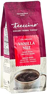 Teeccino Chicory Coffee Alternative - Vanilla Nut - Ground Herbal Coffee That’s Prebiotic, Caffeine Free & Acid Free, Medium Roast, 11 Ounce