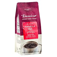 Teeccino Vanilla Nut Chicory Coffee Alternative - Ground Herbal Coffee Thats Prebiotic, Caffeine Free & Acid Free, Medium Roast, 11 Ounce