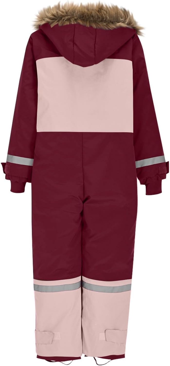 Snow Suit for Kids Waterproof Insulated Snowsuit One Piece Ski Suits Boys Girls Overalls Heavyweight Windbreak Warm Jumpsuit