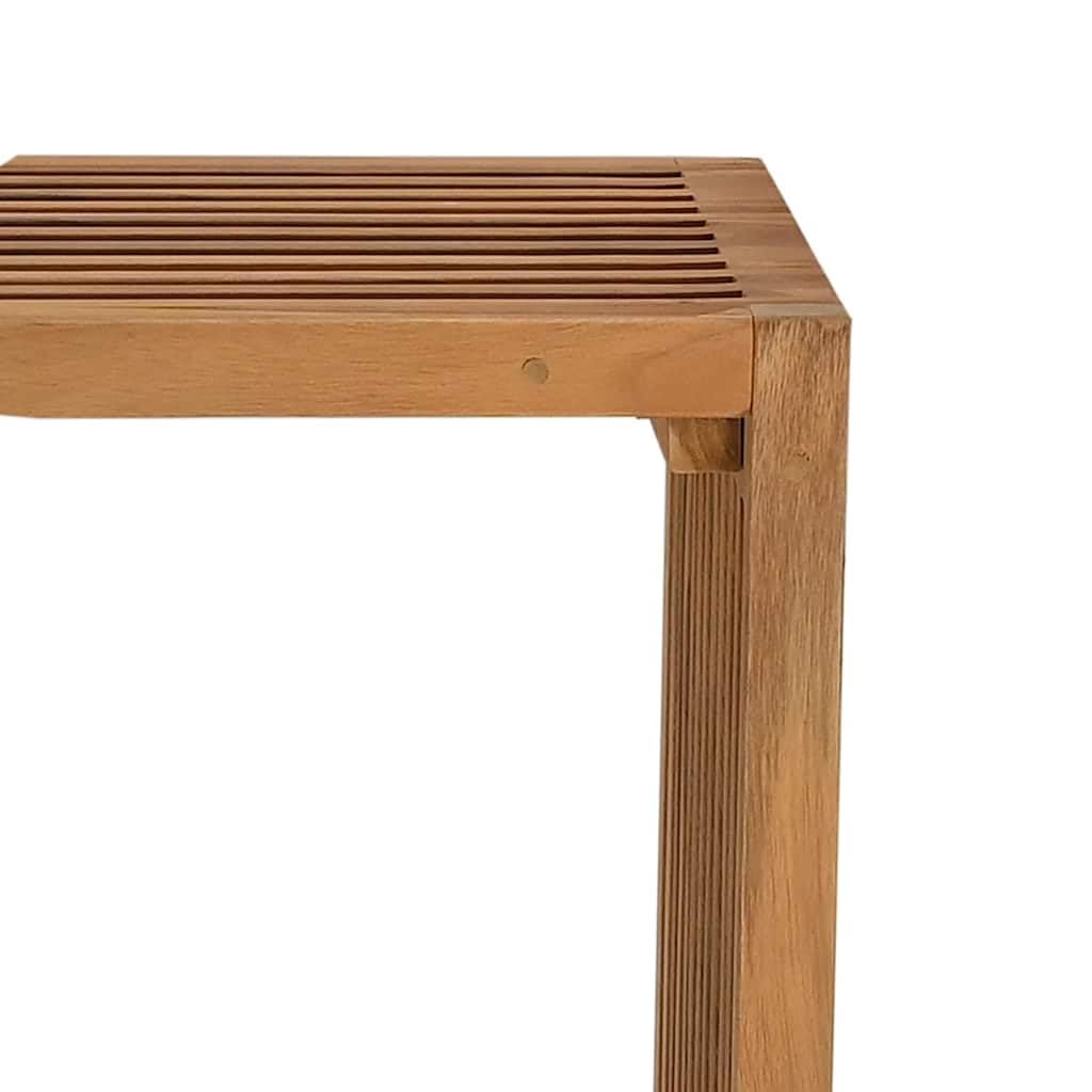 Stolik ogrodowy z litego drewna tekowego, brązowy, 50 x 32,5 x 35 cm, stabilny stół ogrodowy na taras, balkon i do ogrodu, uniwersalny stół tarasowy do jedzenia i pikników na świeżym