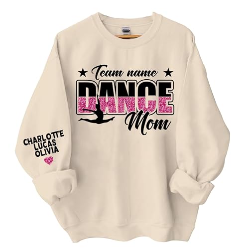 Pamaheart Personalized Dance Mom Shirt, Custom Name on the sleeve, Dance Mom Sweatshirt, Gift For Dances Lover - Gift 1