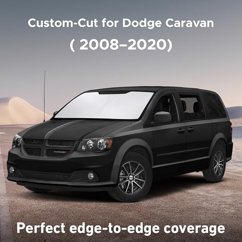 Image of EcoNour Windshield Sunshade Compatible for Dodge Caravan 2008-2018 2019 2020, (Not for Dodge Grand Caravan) Sun Visor for Front Window Sun Shade Cover, UV Heat Protector, Car Accessories