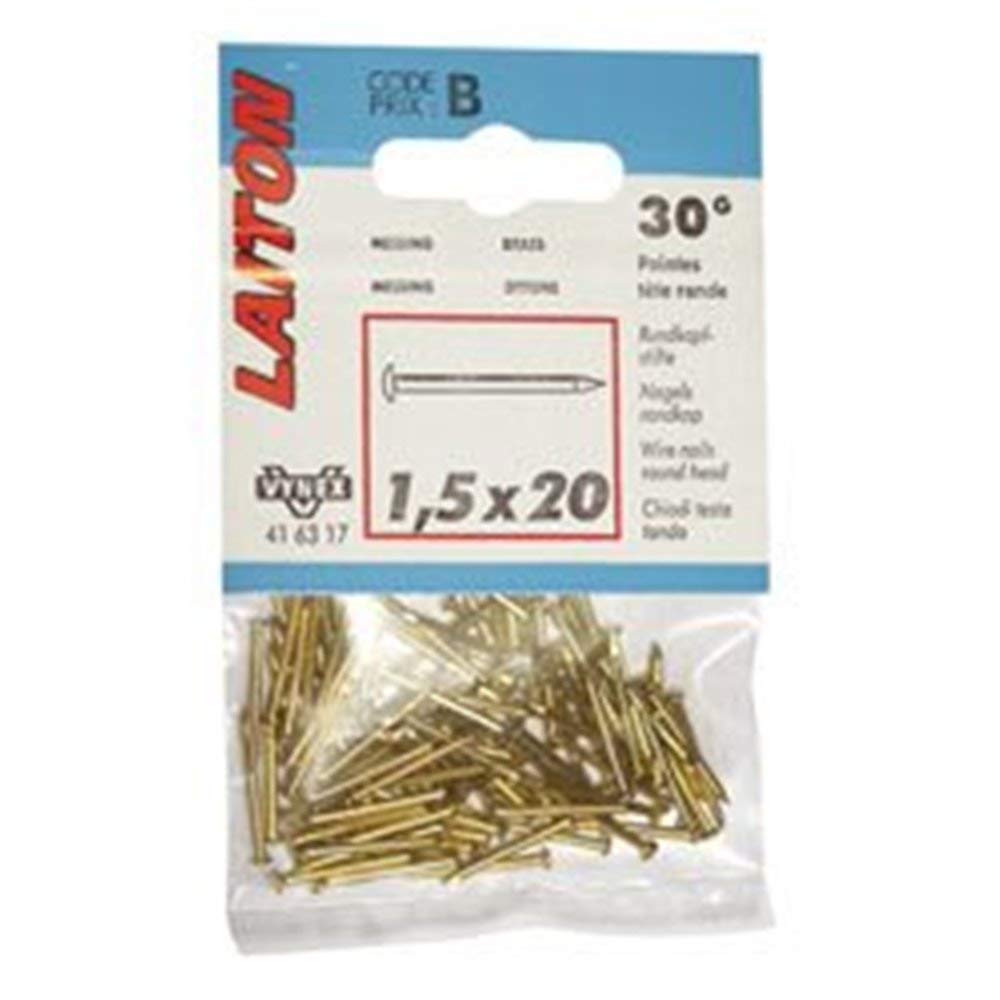 Pointe TR laiton VYNEX 1.5x16 clou gris quincaillerie bois 30gr