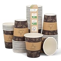 Love Nature Kaffeebecher to Go 250 ml 10 oz – Pappbecher 50 Stück – Coffee to go Becher - Einwegbecher zum Servieren von Kaffee, Tee, heißen und kalten Getränken