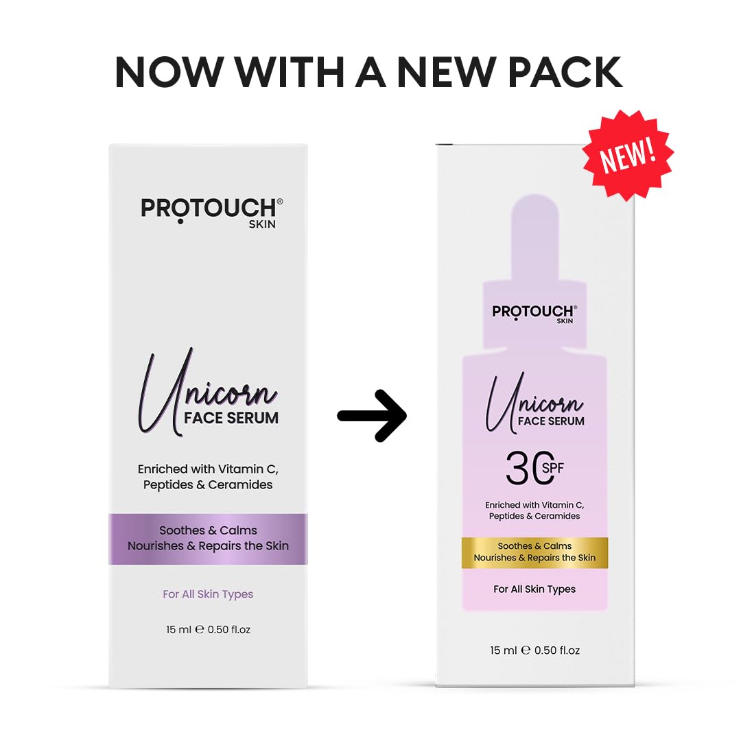 PROTOUCH Unicorn Face Serum - Clear Glow with Niacinamide, Vitamin C, Peptides, and Ceramides | Reduces Dullness, Hydrates & Repairs Skin | Soothes, Nourishes | For All Skin Types | 15 ML 5