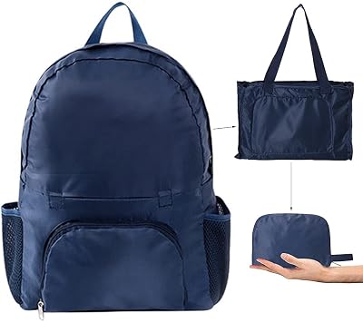 Ultra Lightweight Dual-Use Backpack, Hiking Backpack Waterproof Folding Small Backpack Packable Travel Camping Outdoor Daypack for Women and Men, Blue