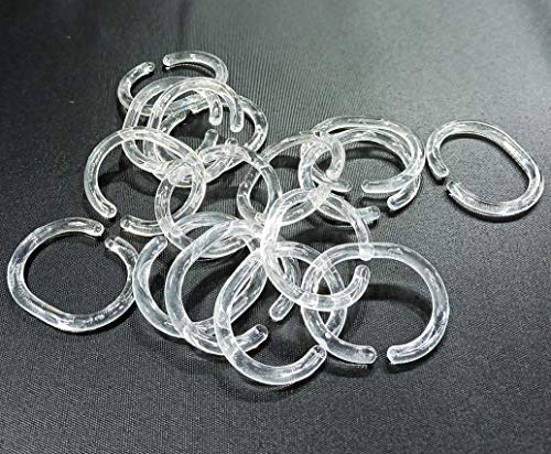 FAPBADRI Duschvorhangringe aus Kunststoff, transparent, 48 Stück Cover