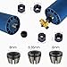 TorSor 3 Set Wood Router Collet Adapter with Nuts Kit Replacement Collet Chuck Clamping Adapters for Flush Trim Router Bit Set 6mm 6.35mm 8mm Shank Woodwork Tools Electric Fixed-Base Trim Router