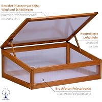 dobar® Frühbeetaufsatz aus Holz für Hochbeet Kubus 2.0 - Frühbeetkasten für Garten - 76 x 56 x 20 cm - Braun – Ansicht 4