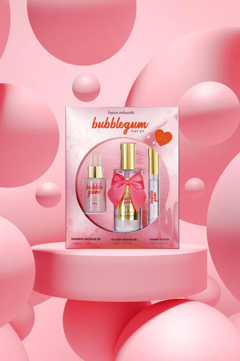 BIJOUX INDISCRETS - BUBBLEGUM PLAY KIT WITH OIL, GEL & LIP GLOSS, 8436562015985