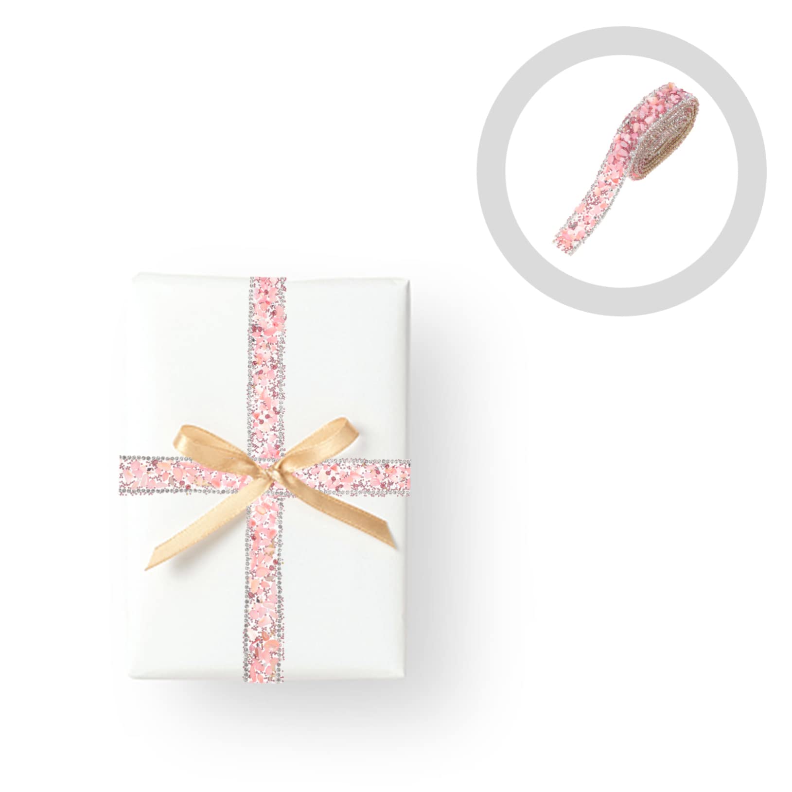 Operitacx 4rollen Multi-funktionale Strassborte Zuschneidbare Dekorationsborte Für Hochzeiten Kostüme Schuhe Taschen Glitzernde Rhinestone-ribbon Mit Heißem Kleber