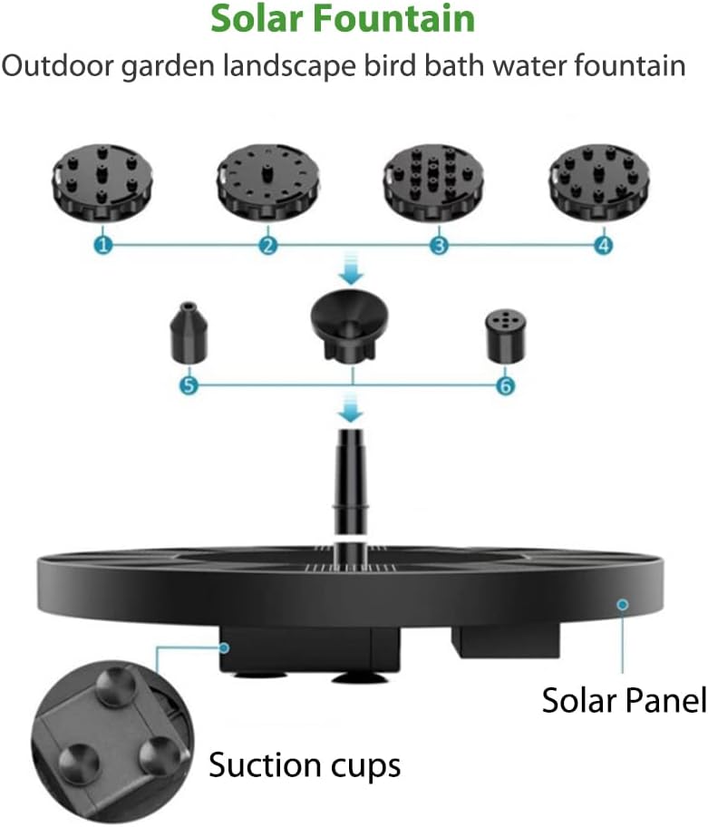 Outdoor Bird Bath Water Pump Solar Fountain Pool Pond Waterfall Garden Decor Creative Solar Energy Bird Bath Fountain