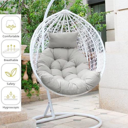 AQIGR Hängesessel Kissen, Garten Polster, Auflage für Hängeschaukel, Hängekorb Sitzkissen, Waschbar Schaukelstuhl Sitzkissen Hängestuhl Sitzauflage(Dunkelgrau)