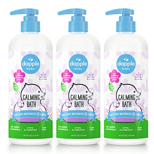 Baby Bubble Bath By Dapple Baby, Lavender & Jasmine, 16.9 Fl Oz Bottle (Pack Of 3) - Plant Based & Hypoallergenic Bubble Bath For Kids - Bubble Bath Tear Free - Bubble Bath Kids Sensitive Skin #TOP11